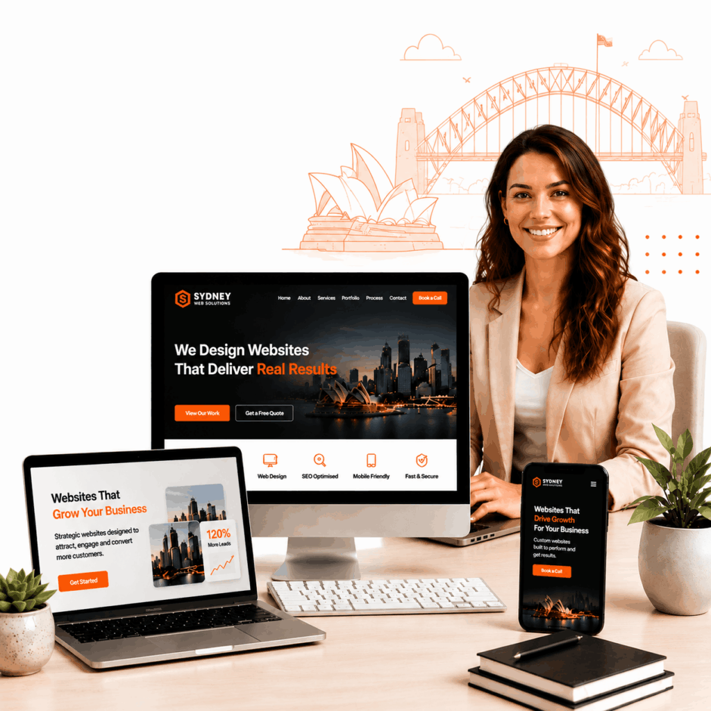 Website Design Agency in Sydney creating responsive websites with modern layouts, SEO optimisation, and business growth solutions